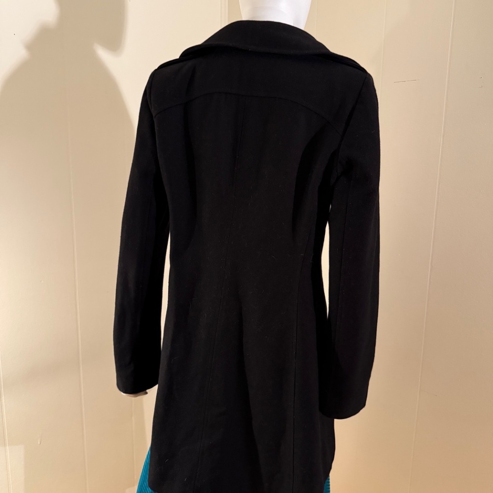 OOAK Michael Kors, sz 8 Double-Breasted Black Wool Coat with Rose Button Detail - Picture 3 of 10
